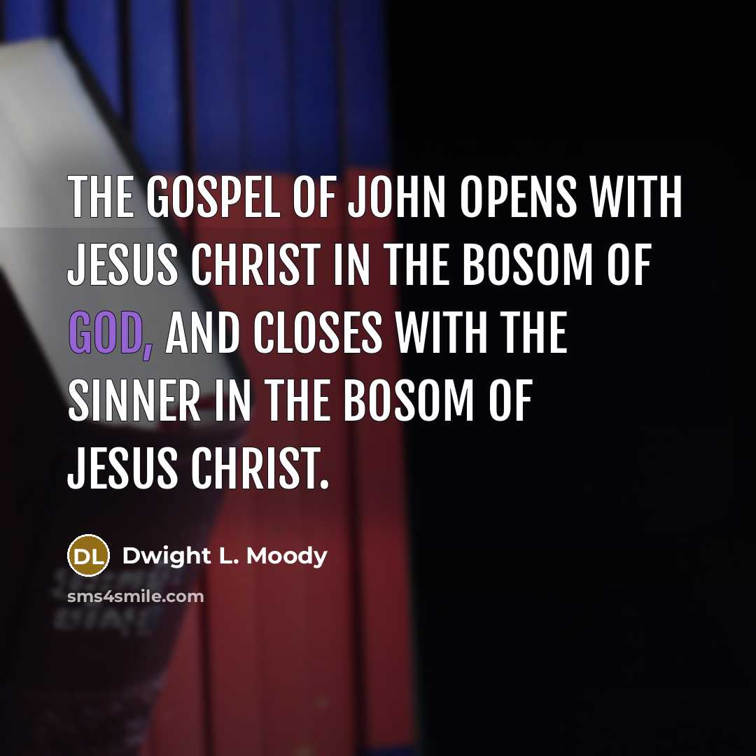 “The Gospel of John opens with Jesus Christ in the…” quote by Dwight L. Moody