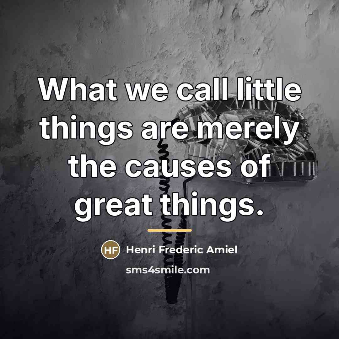 “What we call little things are merely the causes of…” quote by Henri Frederic Amiel