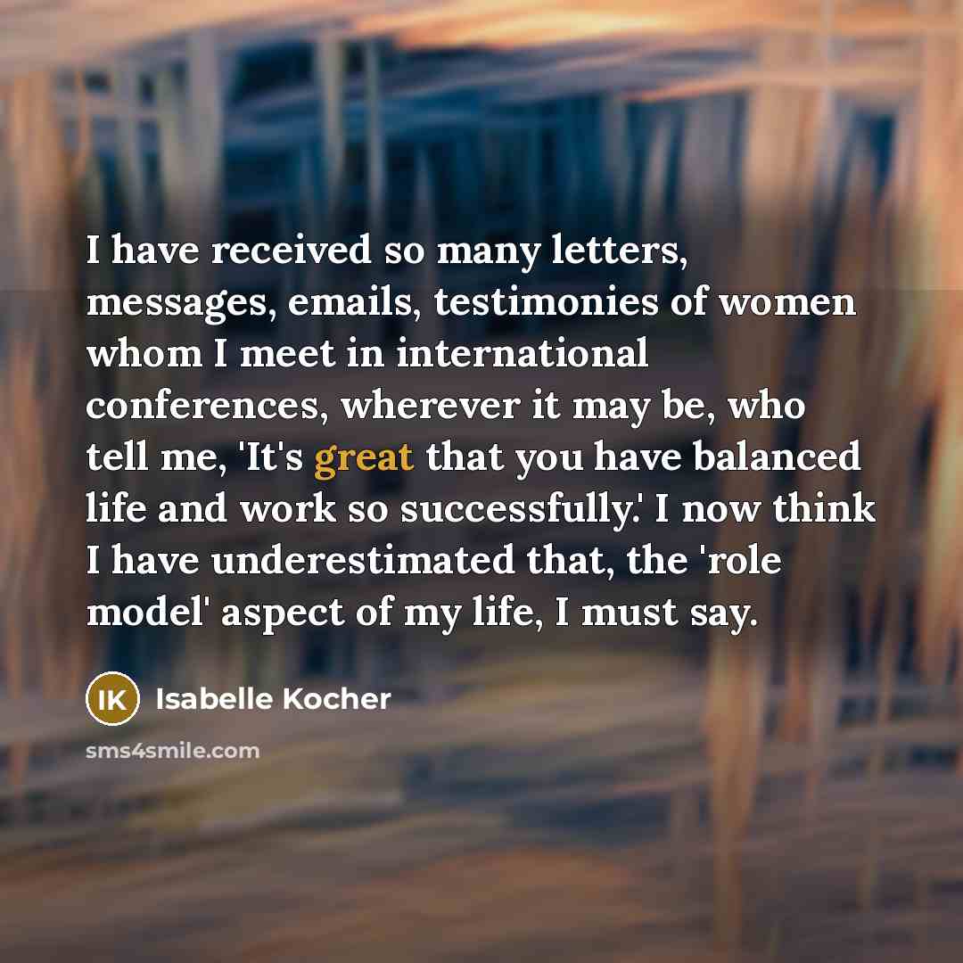 “I have received so many letters, messages, emails, testimonies of…” quote by Isabelle Kocher