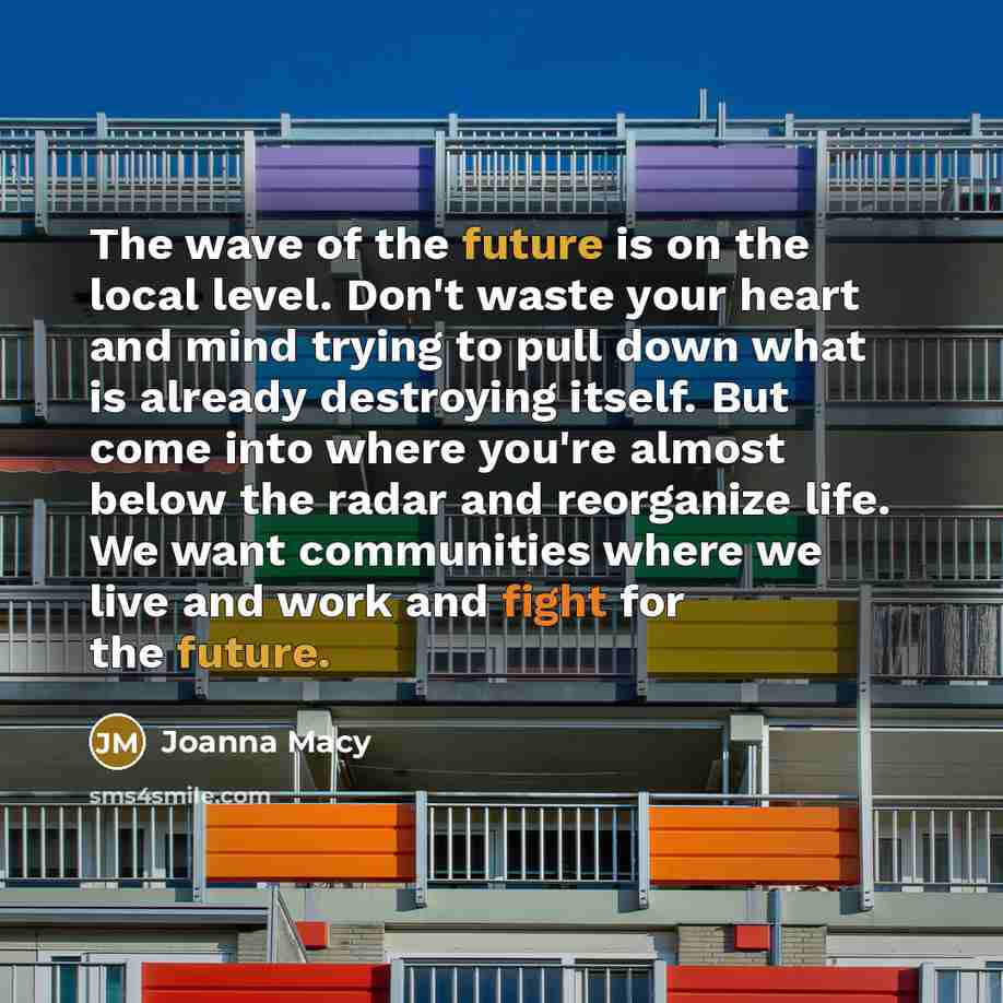 “The wave of the future is on the local level.…” quote by Joanna Macy