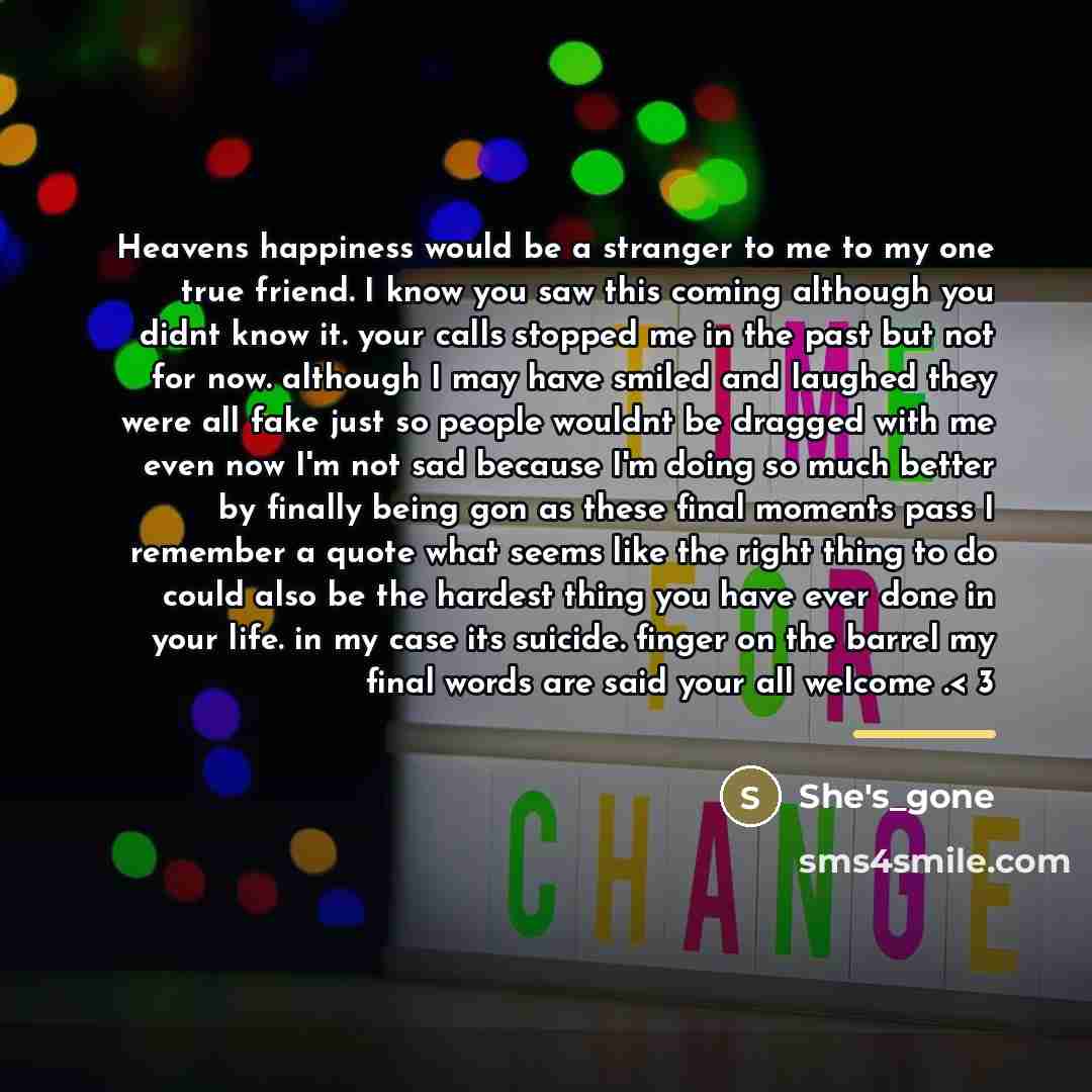 “Heavens happiness would be a stranger to me to my…” quote by She's_gone