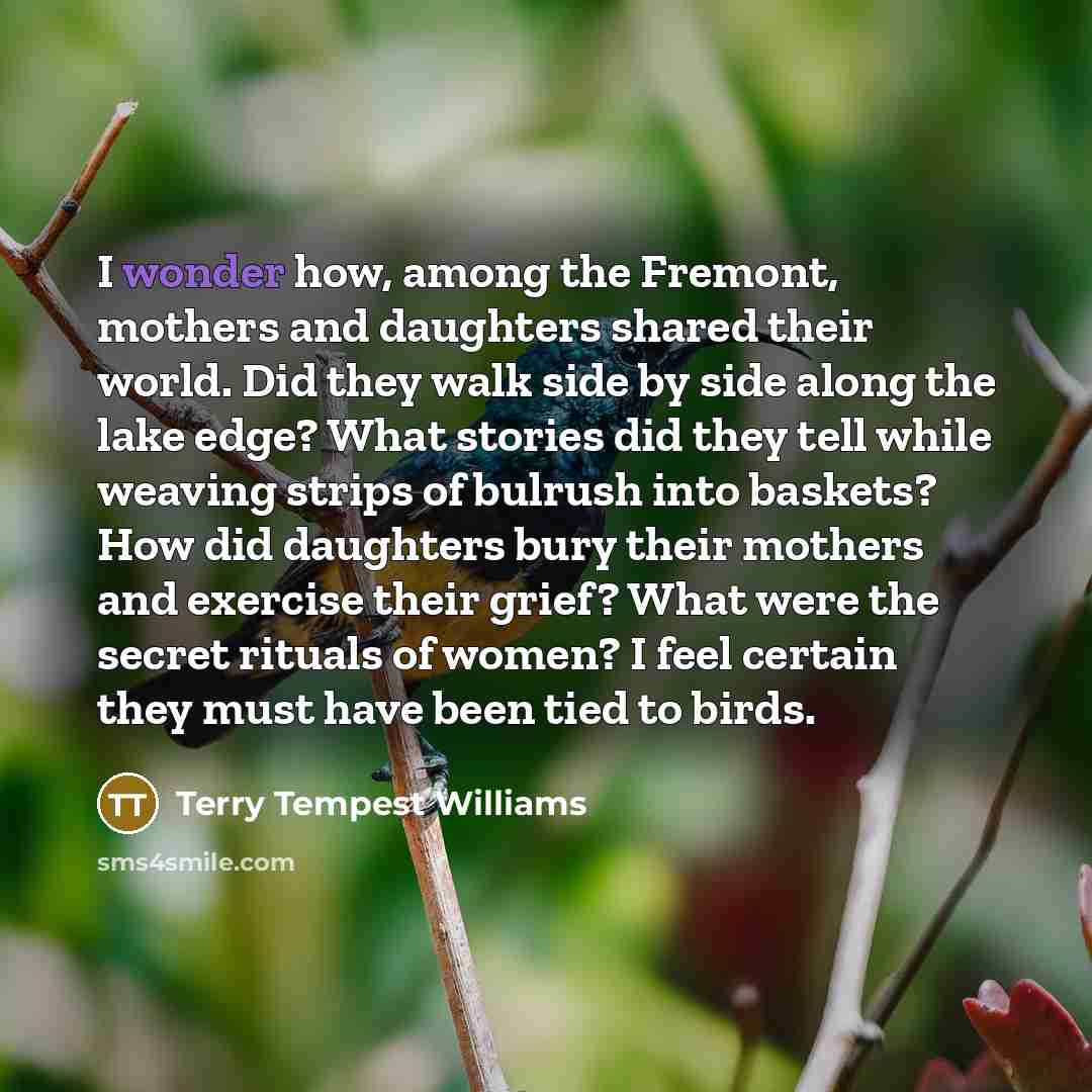 “I wonder how, among the Fremont, mothers and daughters shared…” quote by Terry Tempest Williams