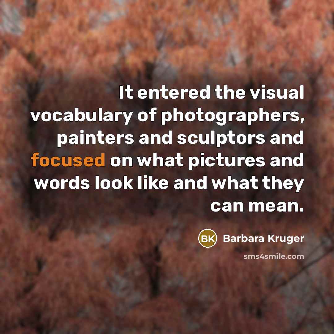“It entered the visual vocabulary of photographers, painters and sculptors…” quote by Barbara Kruger