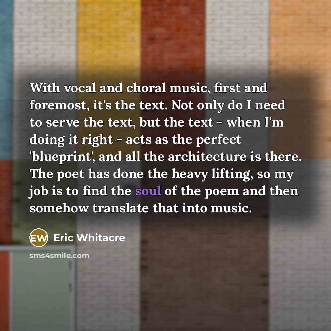 “With vocal and choral music, first and foremost, it's the…” quote by Eric Whitacre
