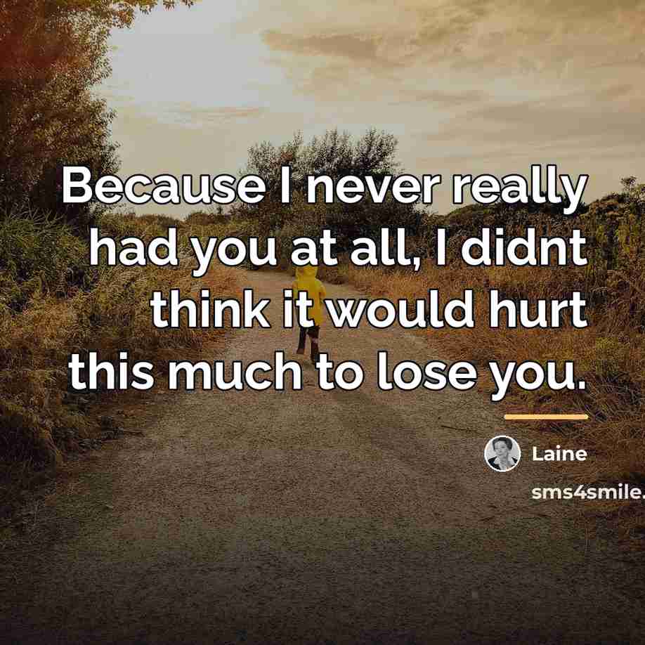 “Because I never really had you at all, I didnt…” quote by Laine