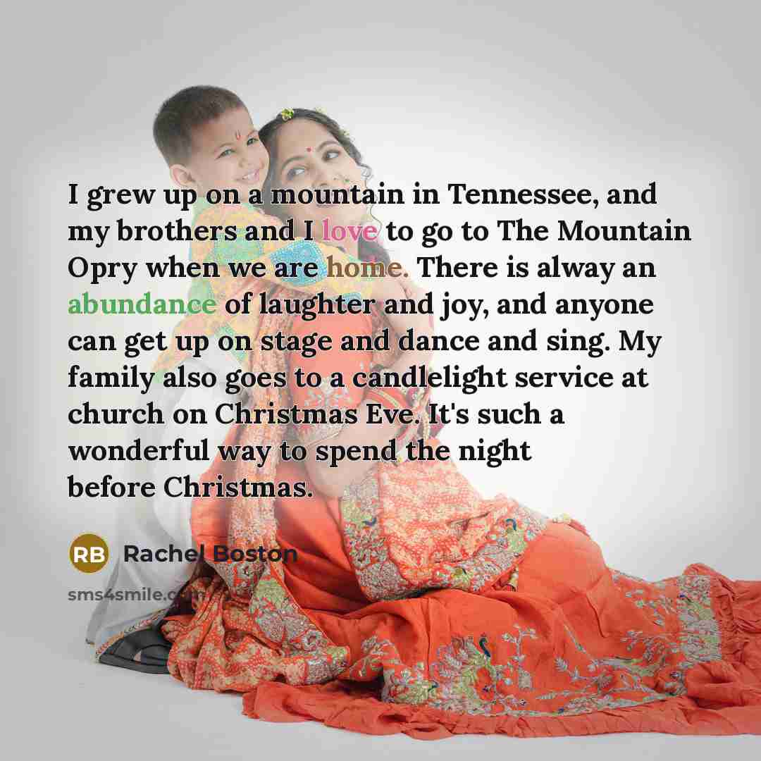 “I grew up on a mountain in Tennessee, and my…” quote by Rachel Boston