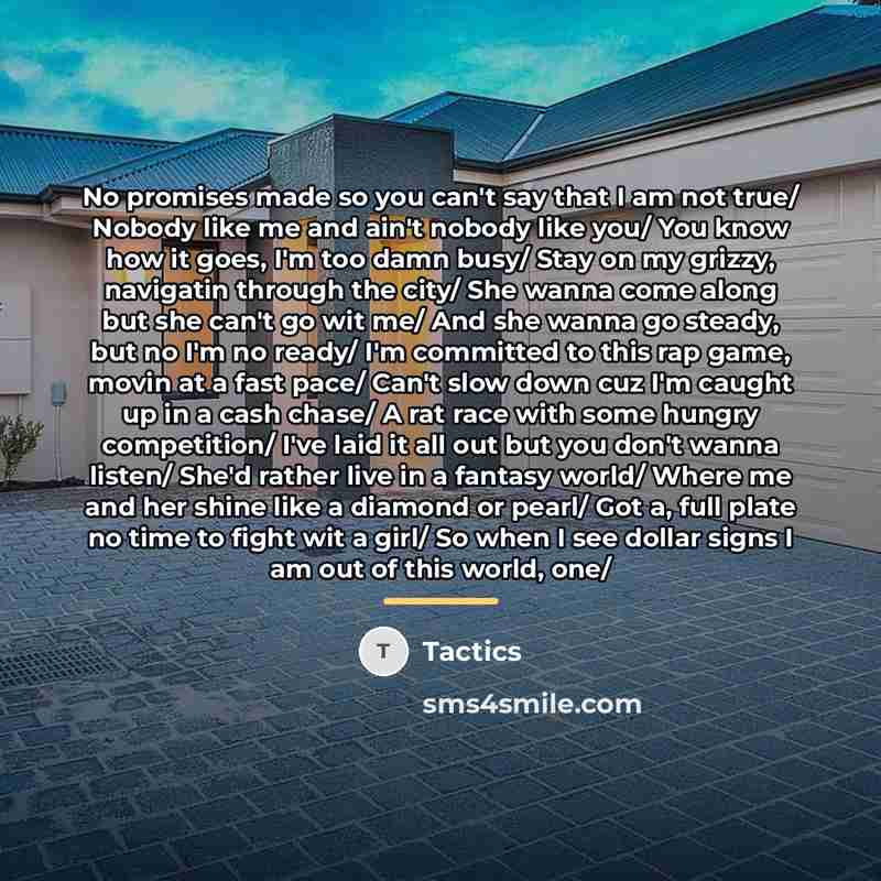 “No promises made so you can't say that I am…” quote by Tactics