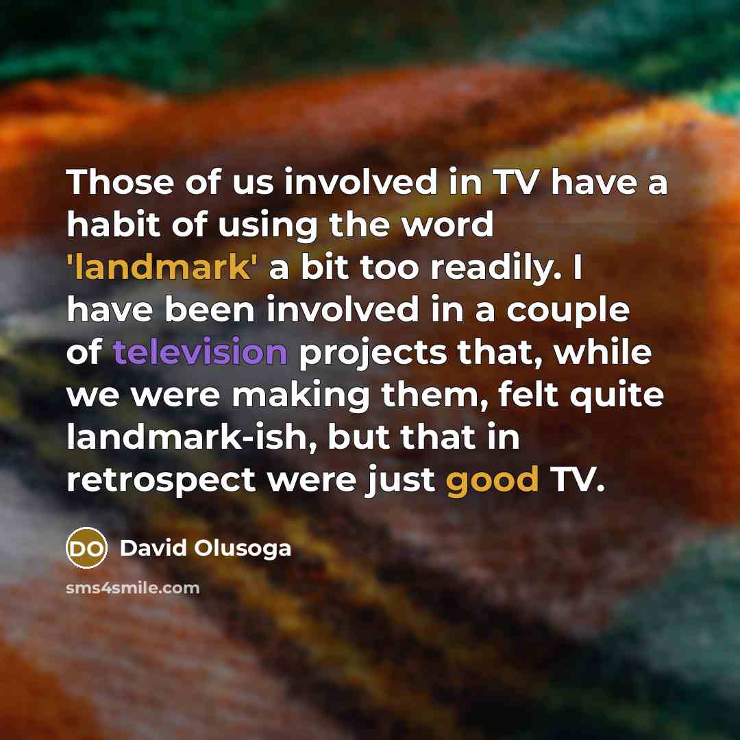 “Those of us involved in TV have a habit of…” quote by David Olusoga