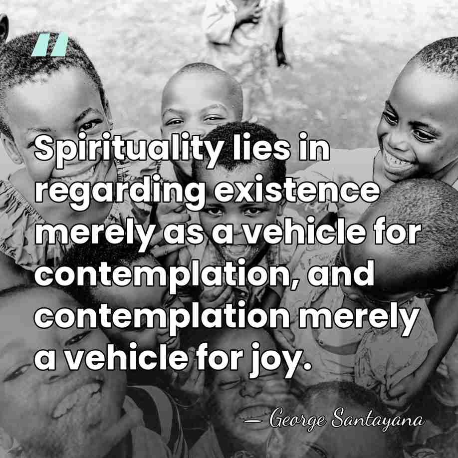 Spirituality lies in regarding existence merely as a vehicle for contemplation, and&hellip; - George Santayana
