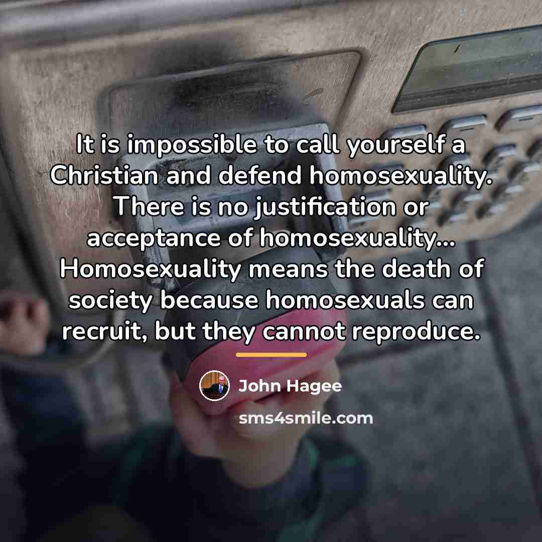 “It is impossible to call yourself a Christian and defend…” quote by John Hagee