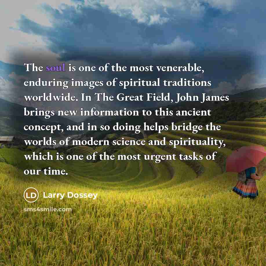 “The soul is one of the most venerable, enduring images…” quote by Larry Dossey