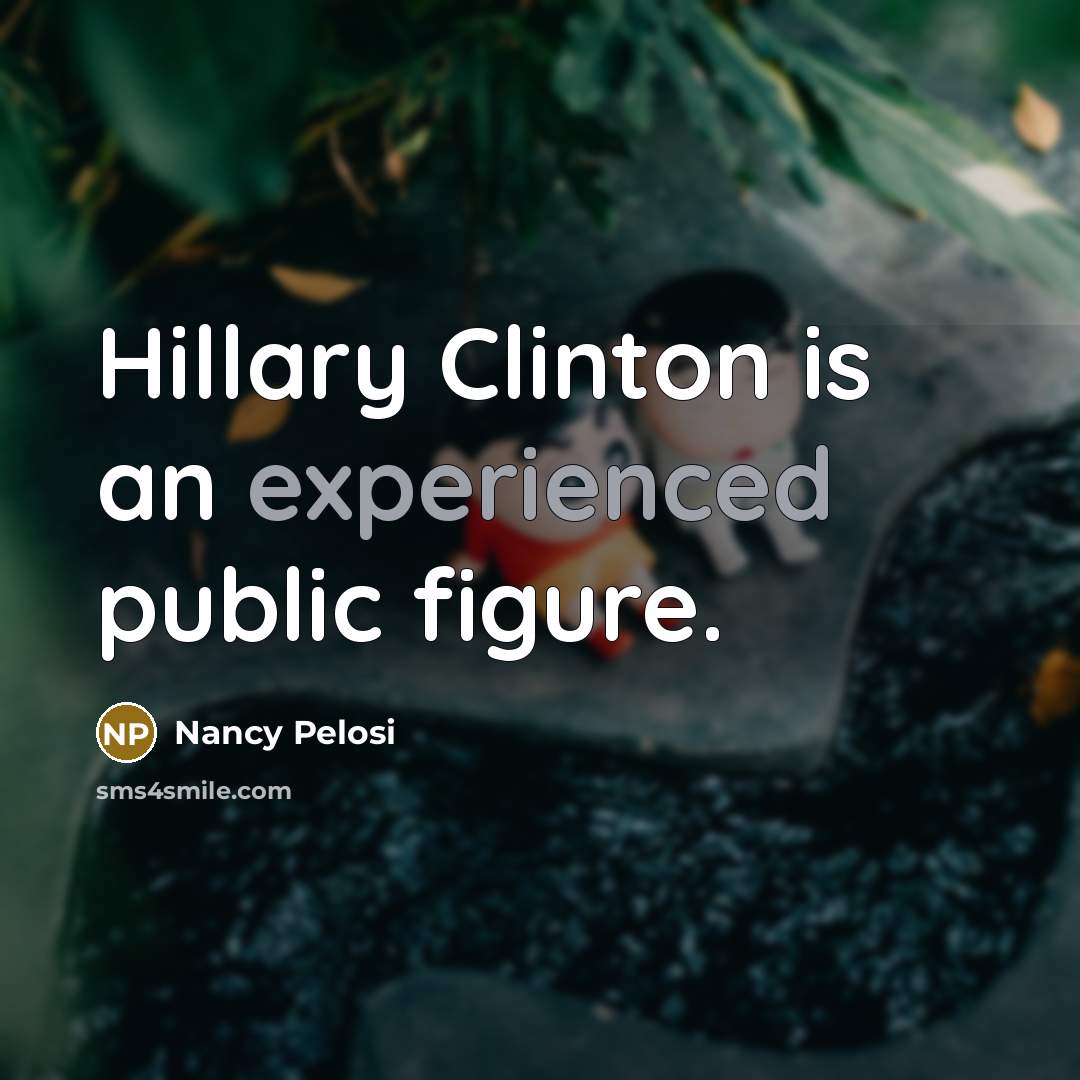 “Hillary Clinton is an experienced public figure.…” quote by Nancy Pelosi