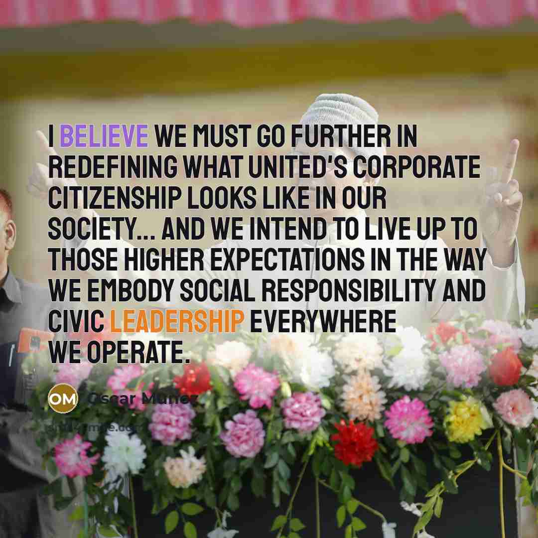 “I believe we must go further in redefining what United's…” quote by Oscar Munoz