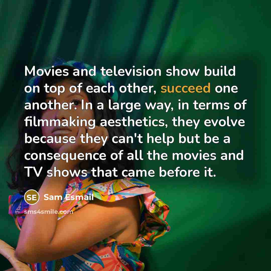 “Movies and television show build on top of each other,…” quote by Sam Esmail