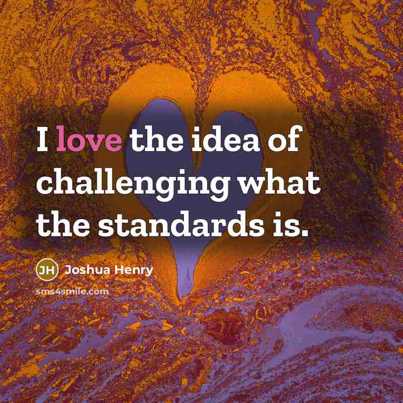 “I love the idea of challenging what the standards is.…” quote by Joshua Henry