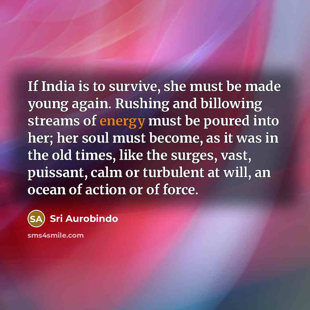 “If India is to survive, she must be made young…” quote by Sri Aurobindo