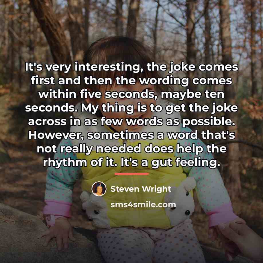 “It's very interesting, the joke comes first and then the…” quote by Steven Wright