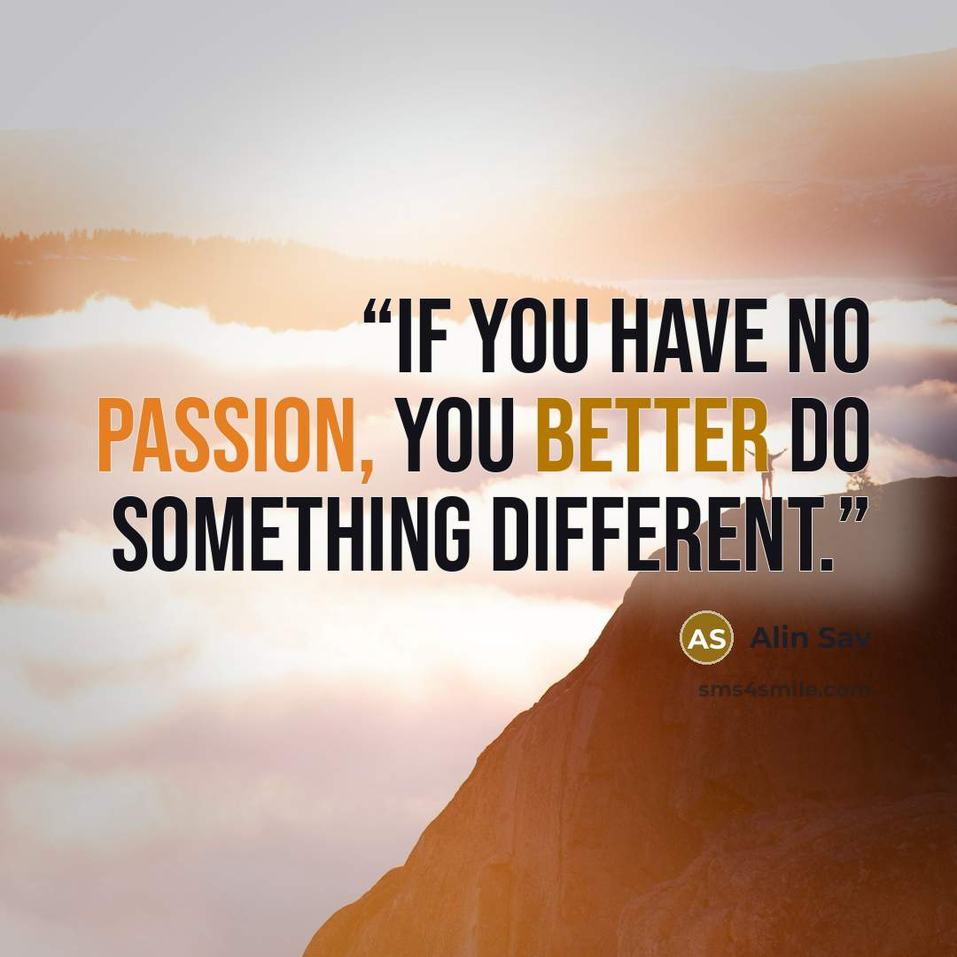 “If you have no passion, you better do something different.” quote by Alin Sav