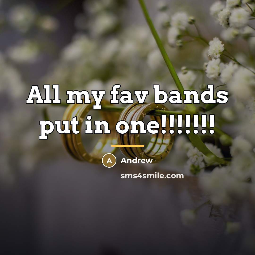 “All my fav bands put in one!!!!!!!…” quote by Andrew