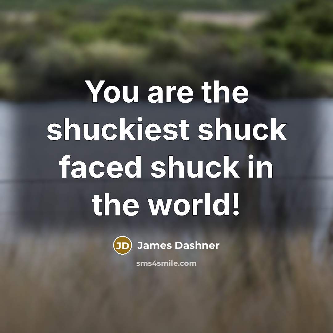 “You are the shuckiest shuck faced shuck in the world!…” quote by James Dashner