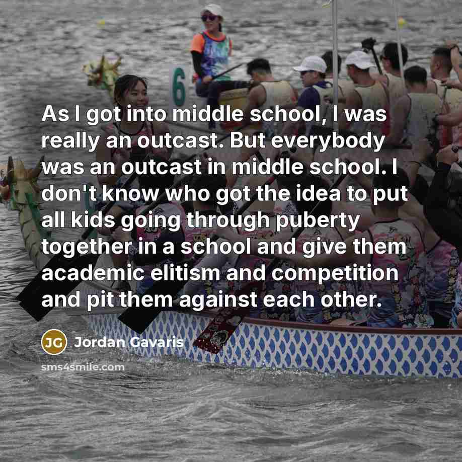 “As I got into middle school, I was really an…” quote by Jordan Gavaris