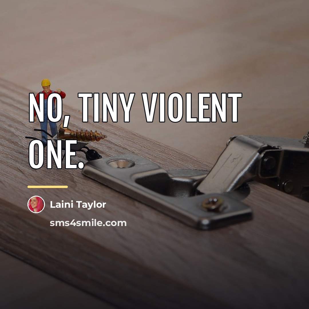 “No, tiny violent one.…” quote by Laini Taylor