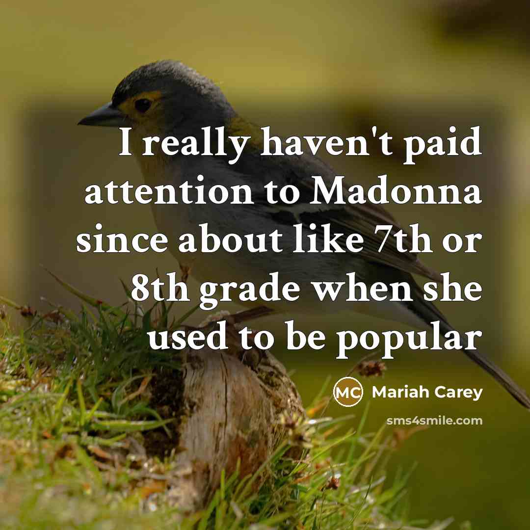 “I really haven't paid attention to Madonna since about like…” quote by Mariah Carey