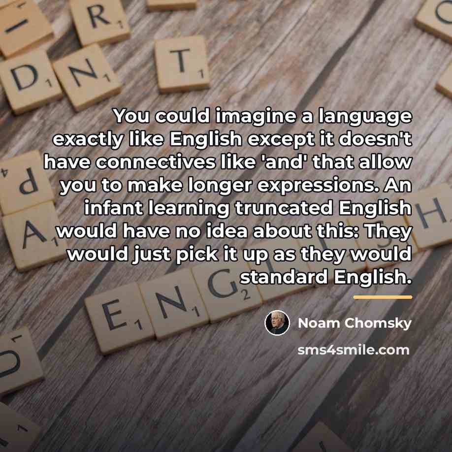 “You could imagine a language exactly like English except it…” quote by Noam Chomsky
