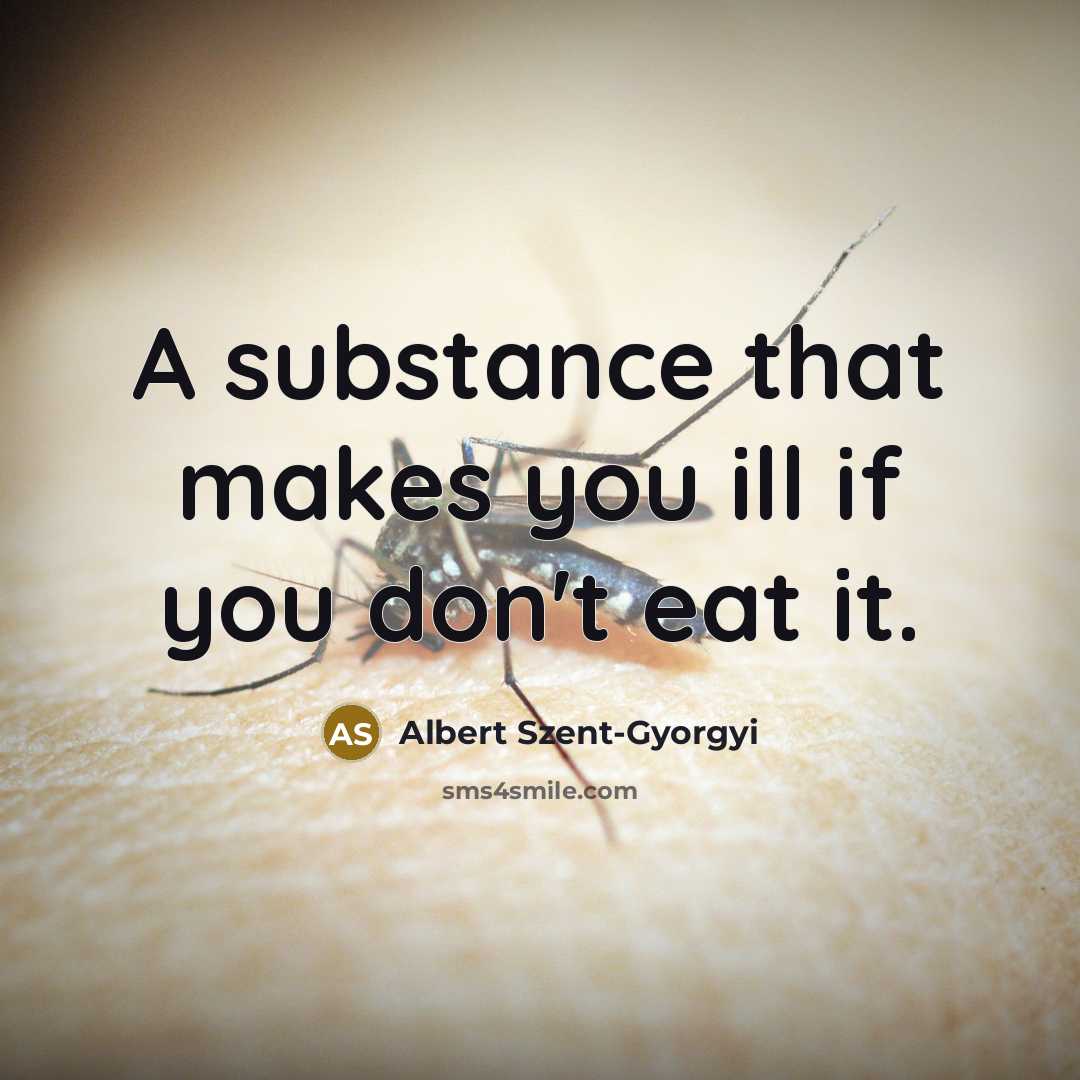 “A substance that makes you ill if you don't eat…” quote by Albert Szent-Gyorgyi