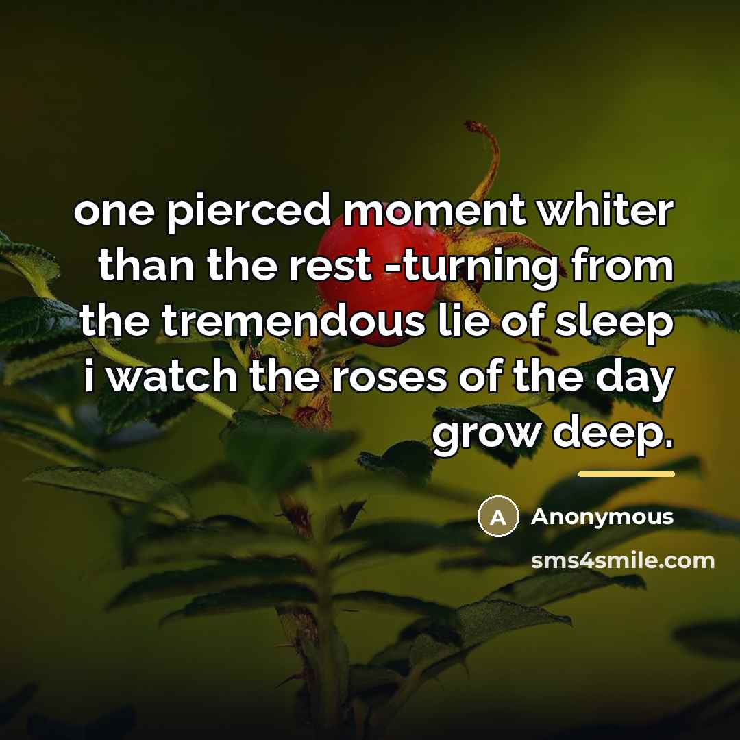 “one pierced moment whiter than the rest -turning from the…” quote by Anonymous