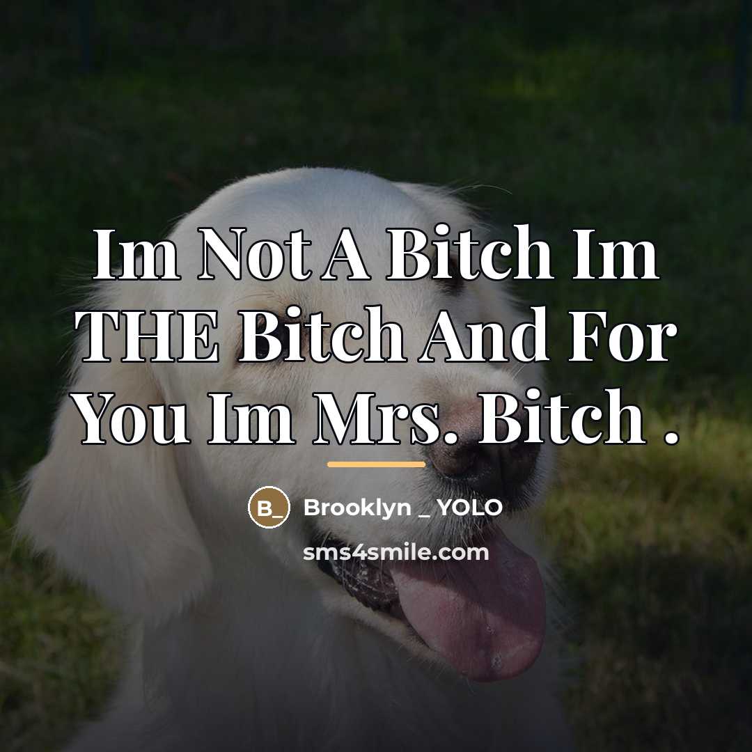 “Im Not A Bitch Im THE Bitch And For You…” quote by Brooklyn _ YOLO