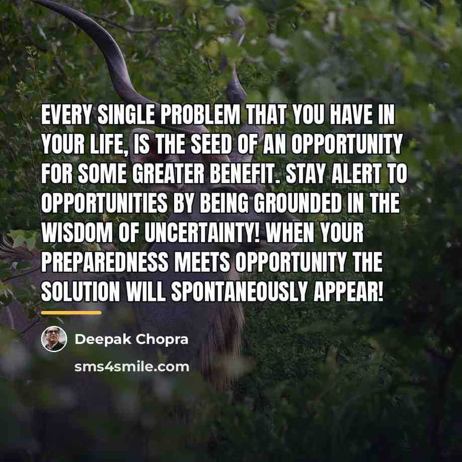 “Every single problem that you have in your life, is…” quote by Deepak Chopra