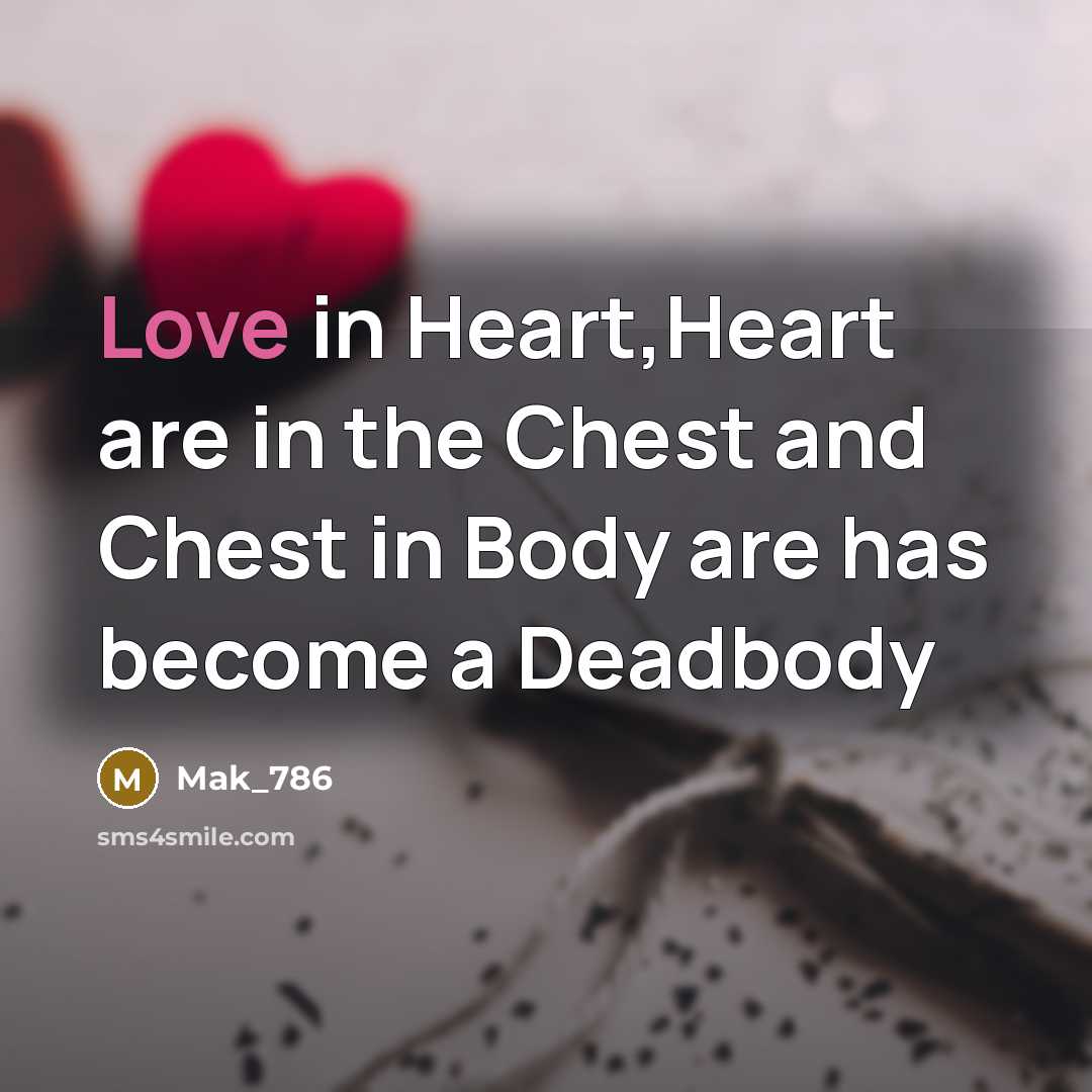 “Love in Heart,Heart are in the Chest and Chest in…” quote by Mak_786