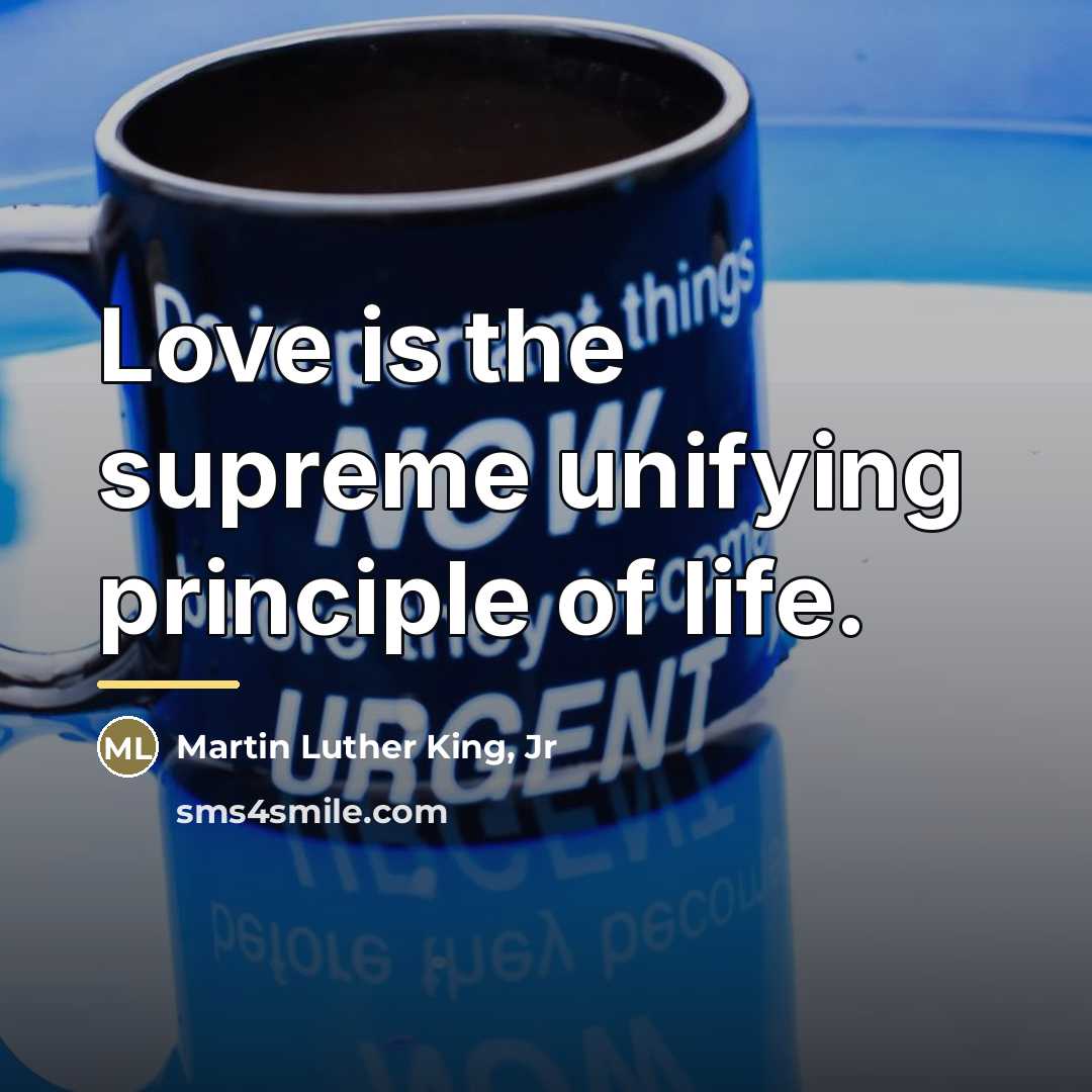 “Love is the supreme unifying principle of life.…” quote by Martin Luther King, Jr