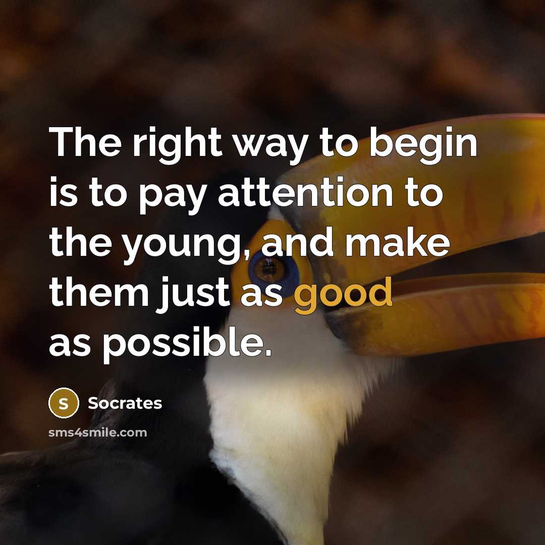 “The right way to begin is to pay attention to…” quote by Socrates