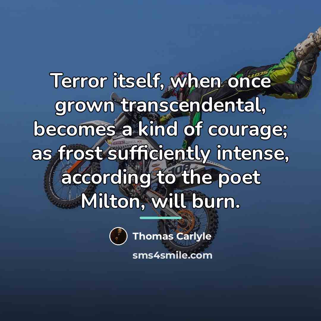 “Terror itself, when once grown transcendental, becomes a kind of…” quote by Thomas Carlyle
