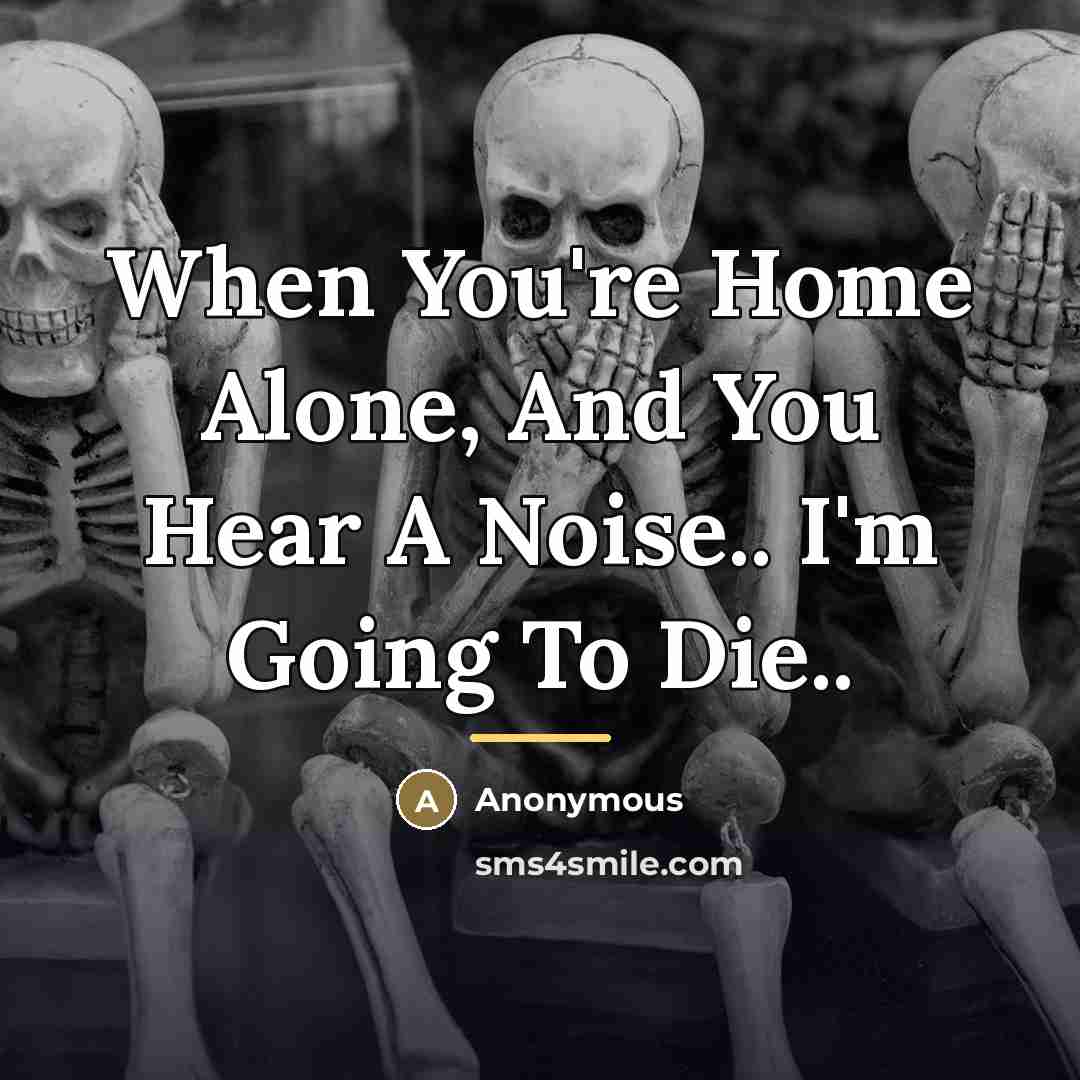 “When You're Home Alone, And You Hear A Noise.. I'm…” quote by Anonymous