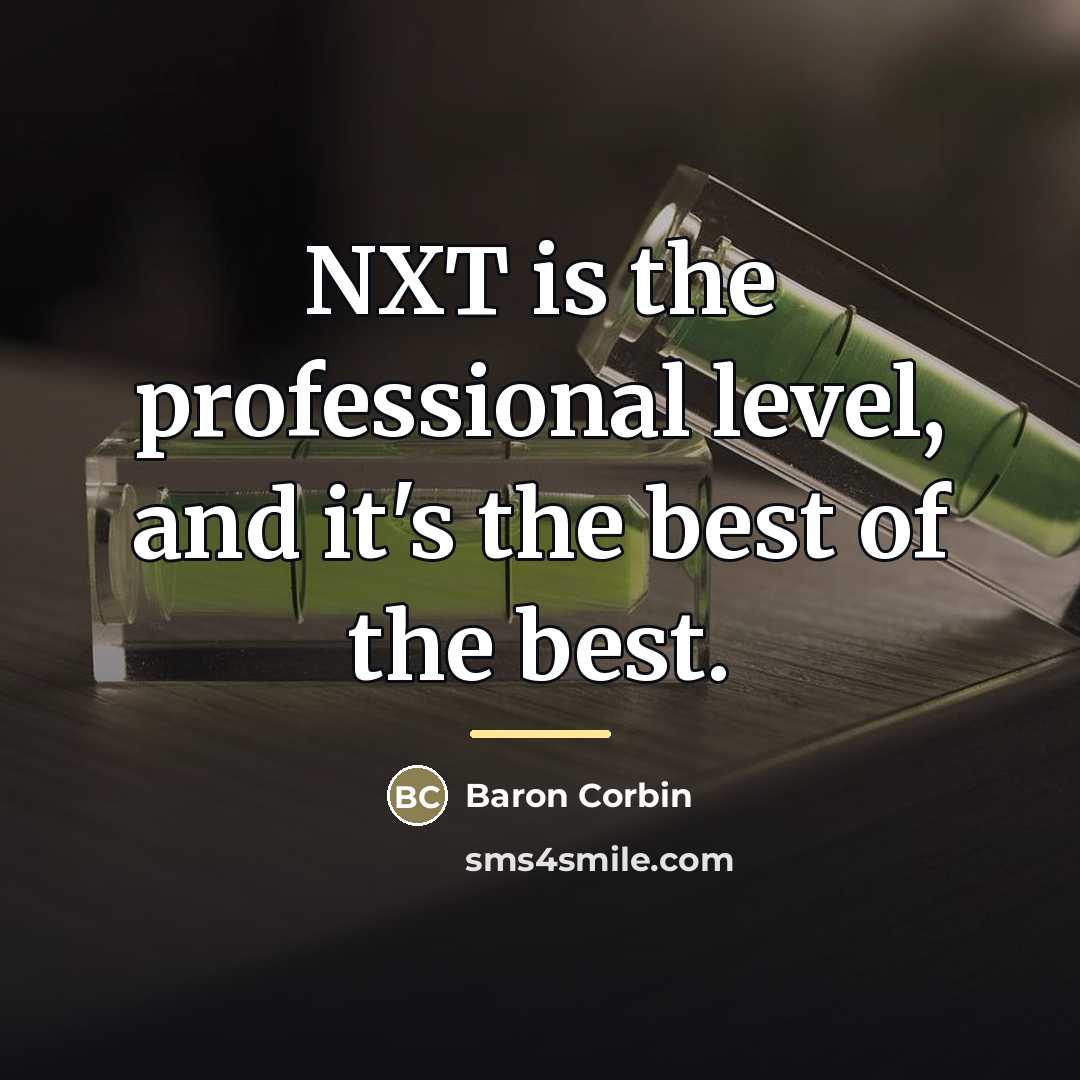 “NXT is the professional level, and it's the best of…” quote by Baron Corbin