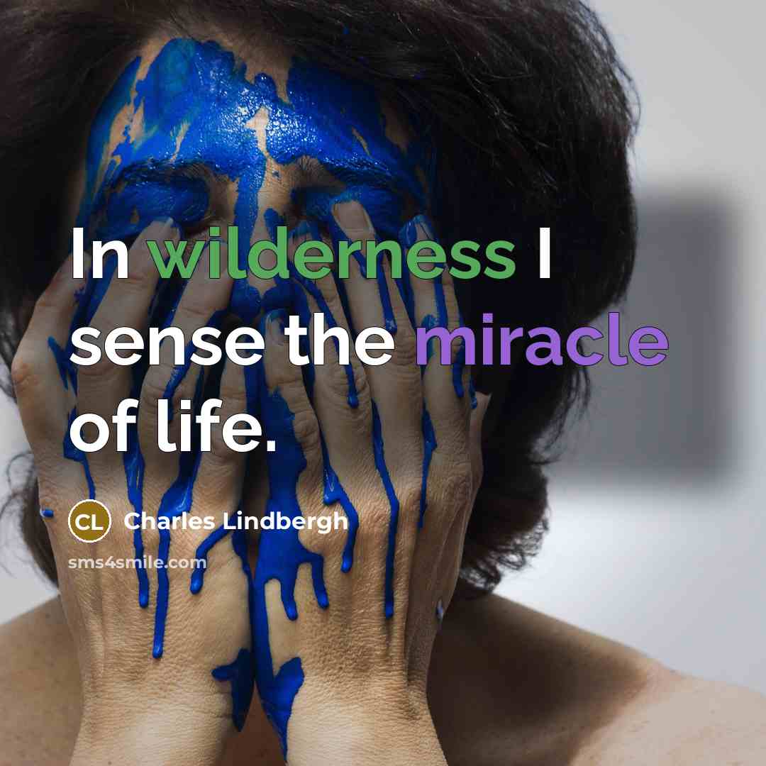 “In wilderness I sense the miracle of life.…” quote by Charles Lindbergh