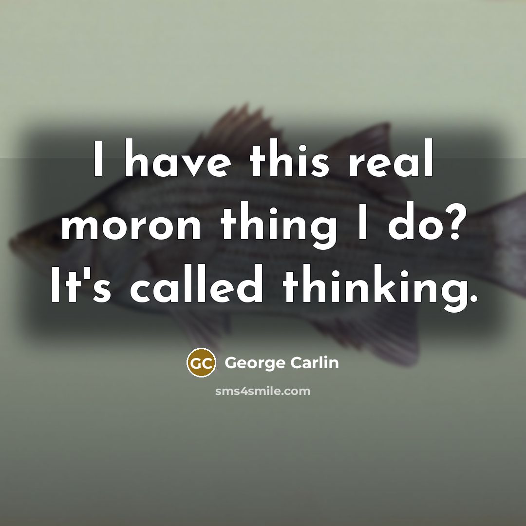 “I have this real moron thing I do? It's called…” quote by George Carlin