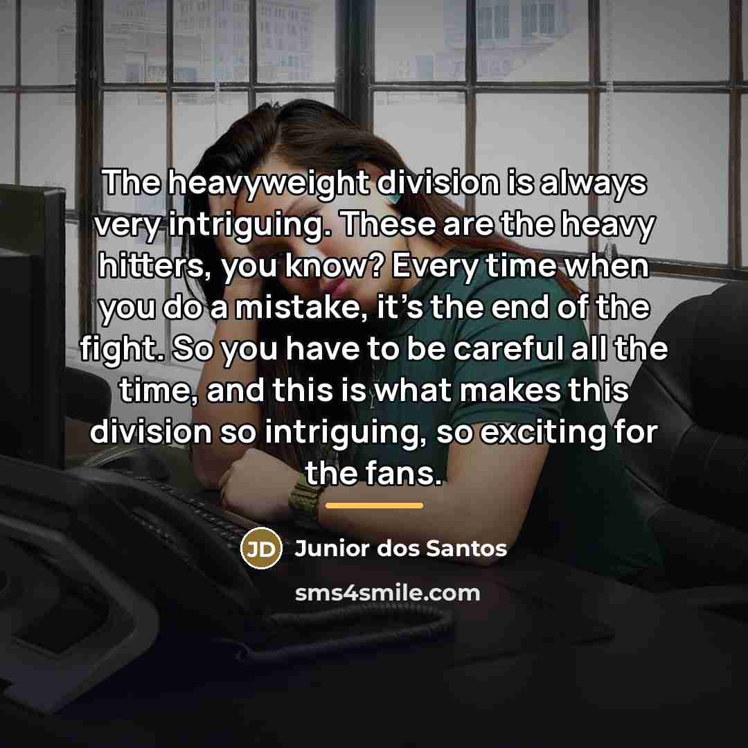 “The heavyweight division is always very intriguing. These are the…” quote by Junior dos Santos