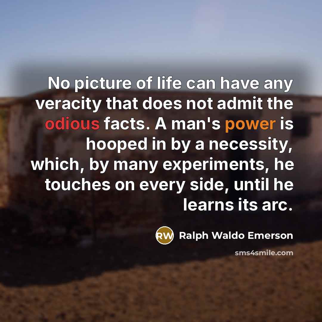 “No picture of life can have any veracity that does…” quote by Ralph Waldo Emerson