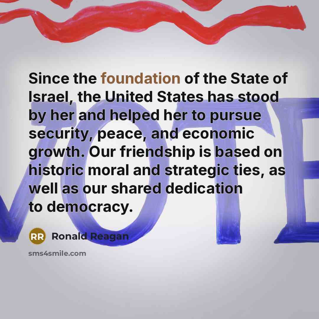 “Since the foundation of the State of Israel, the United…” quote by Ronald Reagan