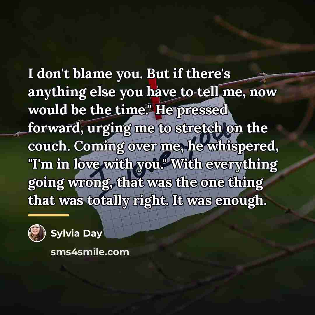 “I don't blame you. But if there's anything else you…” quote by Sylvia Day