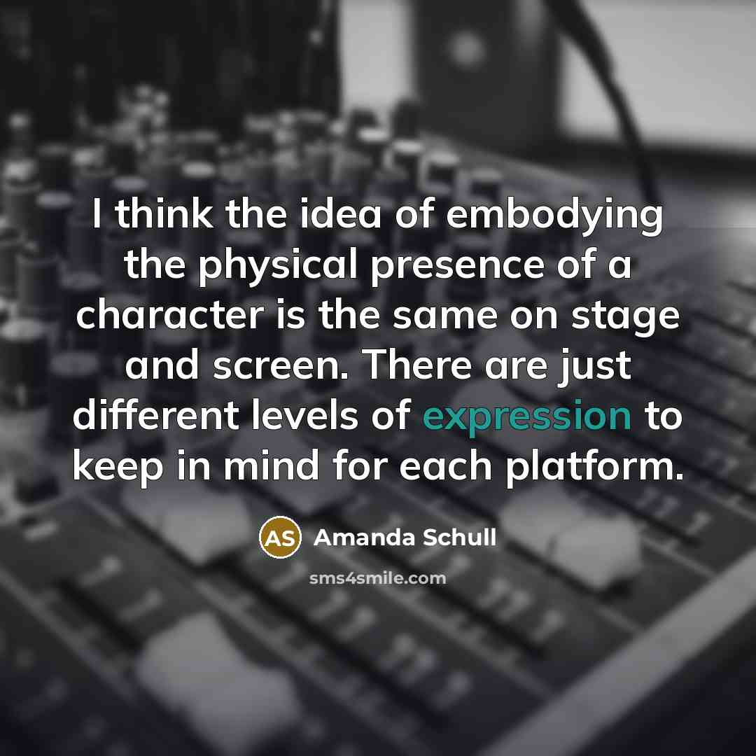“I think the idea of embodying the physical presence of…” quote by Amanda Schull