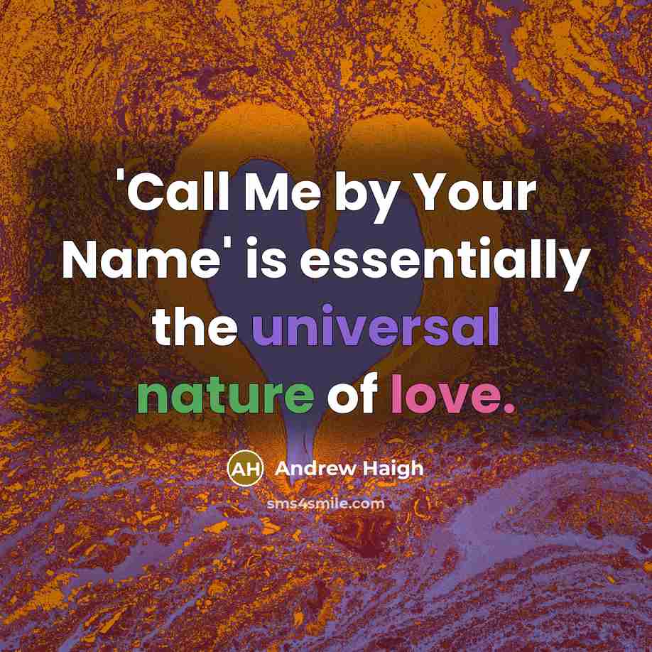 “'Call Me by Your Name' is essentially the universal nature…” quote by Andrew Haigh