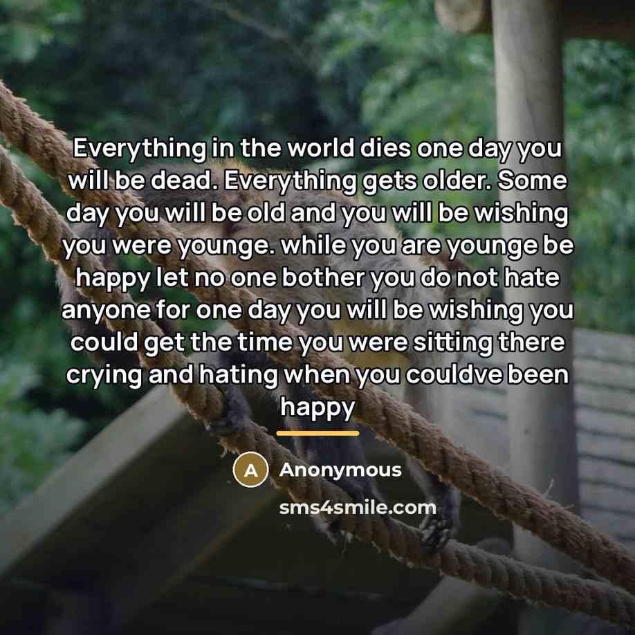 “Everything in the world dies one day you will be…” quote by Anonymous