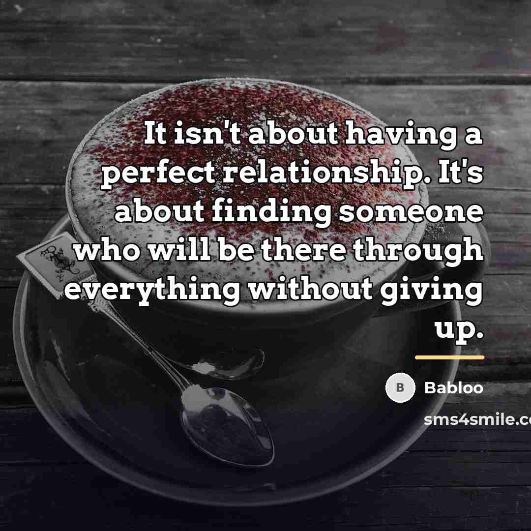 “It isn't about having a perfect relationship. It's about finding…” quote by Babloo