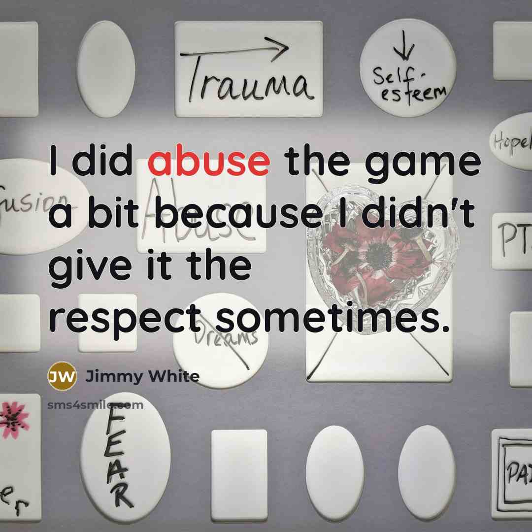 “I did abuse the game a bit because I didn't…” quote by Jimmy White