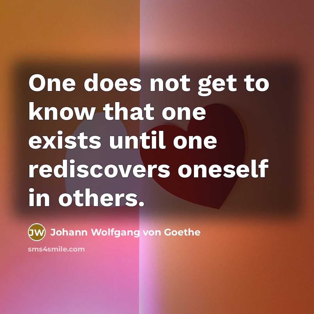 “One does not get to know that one exists until…” quote by Johann Wolfgang von Goethe